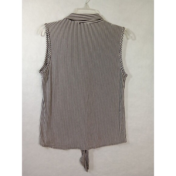 kim cami top Size Small Button Up Collar Black‎ And White Striped - Picture 7 of 8